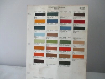 PAINT COLOR REFERENCE SAMPLE PAINT CHIPS DUPONT 1976 FORD  TRUCK COLORS - Image 1 of 2