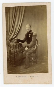 PHOTO CDV Cognacq à La Rochelle 1860, Monsieur de Solere médaille militaire - Imagen 1 de 2