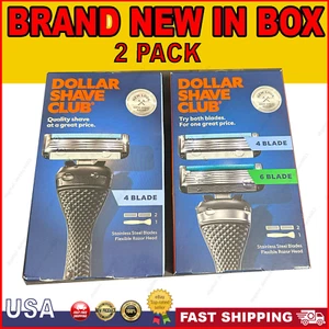“Dollar Shave Club 2 PACK PK” Men's 6 + 4 +4 Blade with 2 RAZOR PACK - Picture 1 of 2