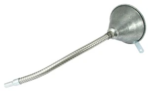 NEW METAL OIL MOTORCYCLE CAR QUAD BOAT OIL FUNNEL WITH LONG FLEXI HOSE PIPE - Picture 1 of 1