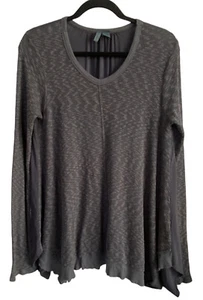 Anthropologie LEFT OF CENTER Gray Oversized Top SZ Small Textured - Picture 1 of 5