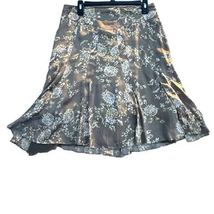 Banana Republic Silk Floral Print Midi Skirt, Neutral, Romantic, Feminine Size 6 - Picture 1 of 7