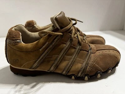 Zapatos de motociclista Skechers originales para mujer 8 cuero marrón SN46071 Foto 1 de 4