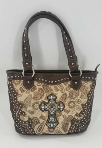 Montana West Marrón Joyas Cruzado Bolso de Hombro Cartera Estrás Espiritual Bolso de Mano - Imagen 1 de 7
