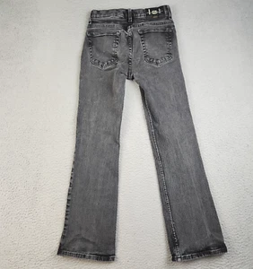 Vintage L.E.I. Flared Leg Denim 90's Y2K Black Jeans Size 5 High Waisted Stretch - Picture 1 of 13
