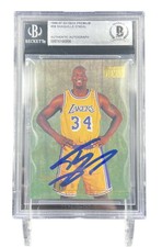 Shaquille O’Neal Signed 1996-97 Skybox Premium #58 Card Beckett BAS