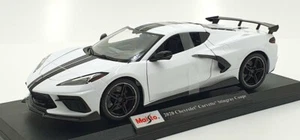 Maisto 1/18 Scale 46629 2020 Chevrolet Corvette Stingray Coupe White/Black - Picture 1 of 5