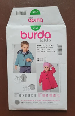 Burda-9456 Boy's & Girl's Coat & Jacket Sewing Pattern Size 6M to 3 Uncut - Image 1 of 3
