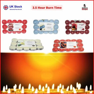 15 Scented Tealight Candles Opella Deep Wax Long Burn 3.5 hours Various Scents  - Image 1 of 4