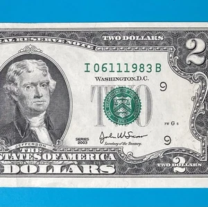 June 11, 1983 / 6 November 1983 (I 06111983 B) BIRTHDAY $2 Two Dollar Bill - Picture 1 of 4