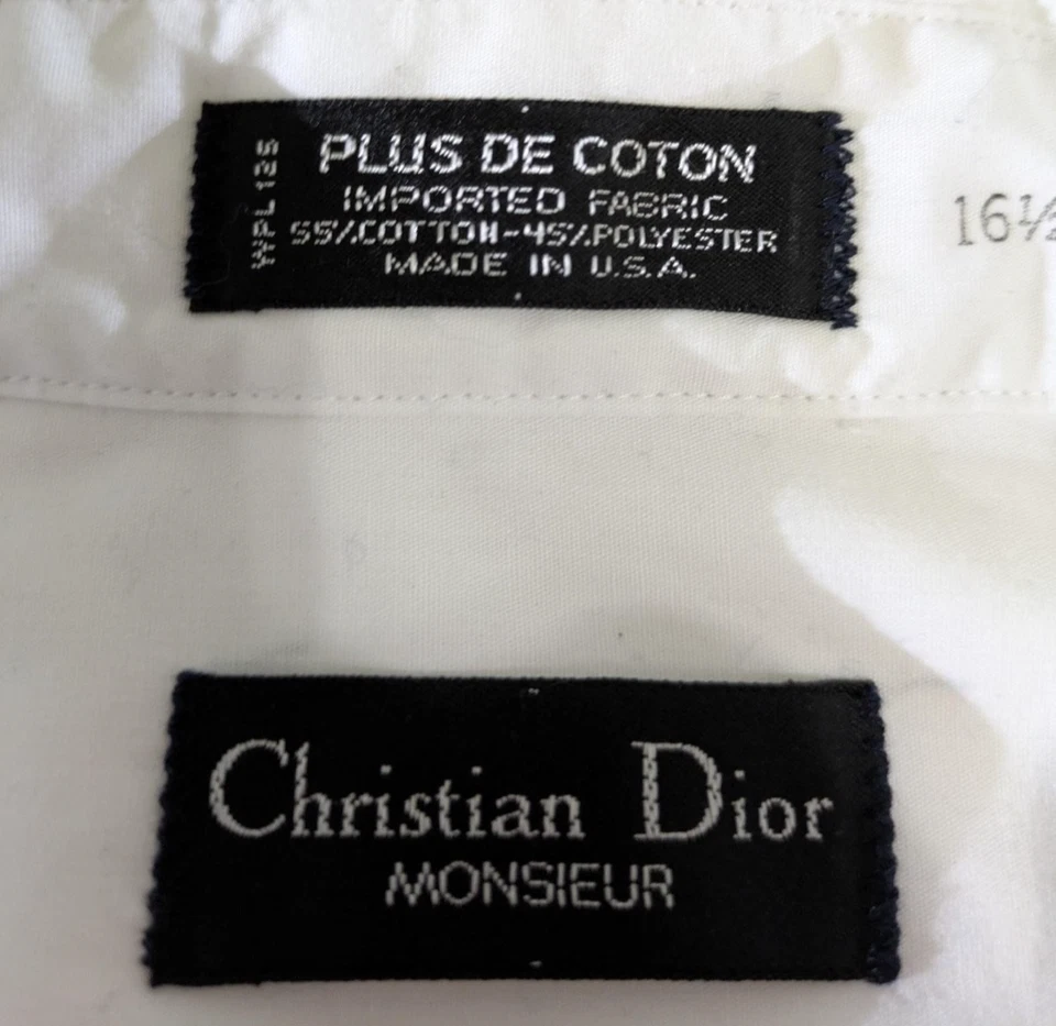 Camisa de Vestir Christian Dior Para Hombres 16.5 34 Blanca Monsieur Hecha en EE. UU. Camisa Esmoquin Foto 1 de 4