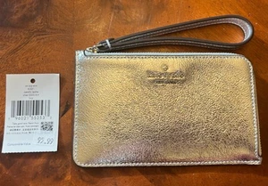 Bracciale Kate Spade Lucy nuovo con etichette in pelle metallizzata piccolo con zip a L KJ031 vendita al dettaglio $95,99 - Foto 1 di 5