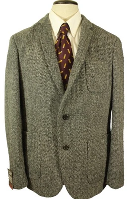 Harris Tweed Grey Primark Large 42" Slim Fit Herringbone Grey Tweed Blazer - Image 1 of 4