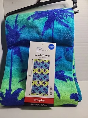 Nuevo lazo colgante de toalla de playa Mainstay Palm Tree 60"x30" Foto 1 de 4