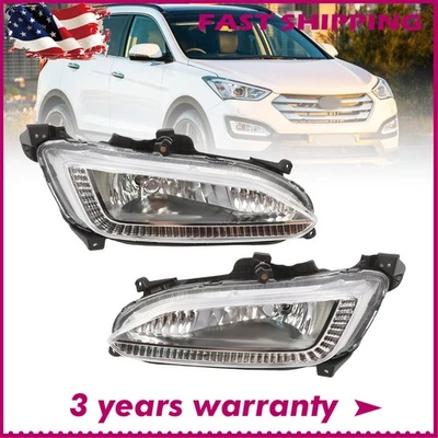 For 2013-2015 Hyundai Santa Fe Sport Fog Lights Fog Lamp Passenger & Driver Side - Image 1 of 4