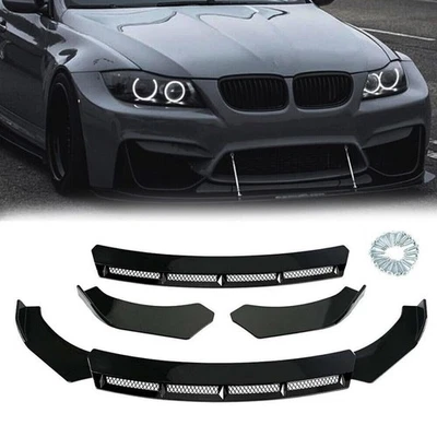 Gloss Black Car Front Bumper Lip Spoiler Splitter Chin Body Kit Diffuser For BMW Foto 1 de 4