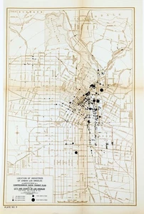 1925 LOS ANGELES - INDUSTRIAL AREAS  MAP Original  RAPID TRANSIT PLAN - Picture 1 of 4