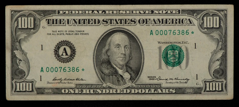 FR 2164-A* $100 1969 Federal Reserve Note US - Star Note - New High # - CA1458 - Image 1 of 2