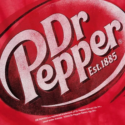 DR PEPPER рубашка мужская красный маленький галстук краситель соды поп повседневный новый с Ярлыками - Изображение 1 из 4