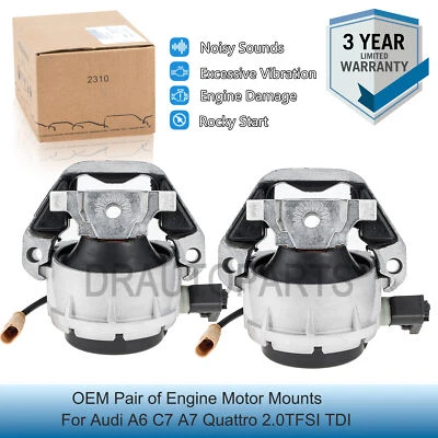 OEM OEM Set of Left & Right Side Engine Mounts For Audi A6 C6 A7 Quattro 12-18 - Image 1 of 4