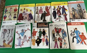 Lot of 10 Costume Sewing Patterns Simplicity McCall Butterick uncut Halloween - Picture 1 of 7