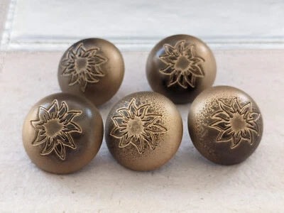 5 tolle Trachtenknöpfe - Bronze Edelweiß Halbkugel 22mm Kunststoff - Bild 1 von 3