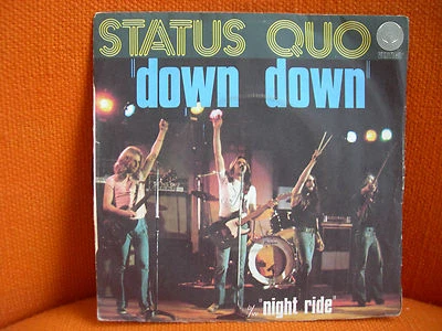 VINYL 45 T – STATUS QUO : DOWN DOWN + NIGHT RIDE – EX ! - 1975 VERTIGO FRANCE  - Photo 1/2