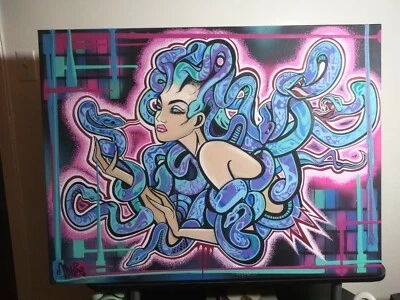 Lienzo Medusa - Pintura acrílica sobre lienzo 30' × 40' - Original - 1 de 1 - RARO Foto 1 de 4