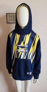North Queensland Cowboys NRL Boys Navy Printed Fleece Hoodie Jumper Size 10 New - Picture 1 of 5