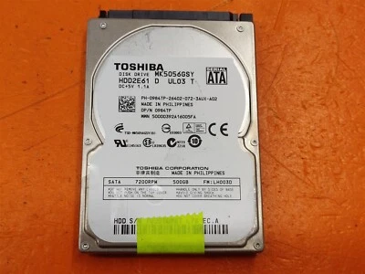 ⭐️⭐️⭐️⭐️⭐️ HDD Hard Drive SATA Laptop 2.5" Toshiba MK5056GSY 500GB - Image 1 of 2