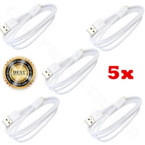 5pcs White 3ft Micro to USB Charger Data Sync Cable Cord For Samsung Android LG - Picture 1 of 5