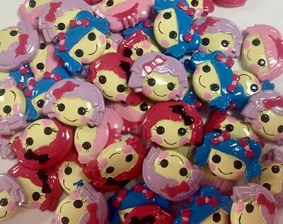 80 PIECE BULK LOT LALA LOOPSY DOLL FACE FLATBACK BOW DESIGNER RESINS 4 HAIRBOW - Image 1 of 2
