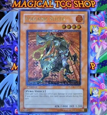 Yugioh Volcanic Slicer FOTB-EN012 1st Edition Ultimate Rare Konami 2007 NM - Image 1 of 4