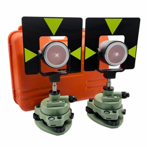 NUEVO PRISMA ÚNICO VERDE CON JUEGO TRIBRACH PARA TOPOGRAFÍA DE ESTACIÓN TOTAL ESTILO SUIZO - Imagen 1 de 6