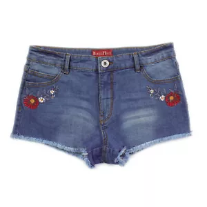 Women's Stretch Jeans Shorts Designer Embroidery Hotpant Destroyed Denim Shorts - Picture 1 of 4