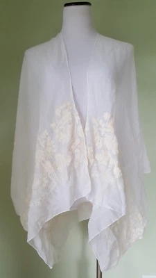 Inc International Concepts白色面霜刺绣遮盖围巾 — 第 1/4 张图片