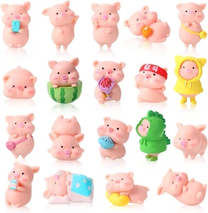 19 Pcs Pig Mini Figurines Toys Figure Animal Toys Set Cute Figurine Pig Cake Top - Picture 1 of 12