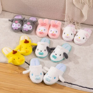 Winter Kuromi KT Pochacco Anime Flat Plush Slippers Warm Shoes Cute - Picture 1 of 16