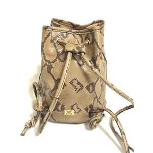 Vintage MOSCHINO by redwall snakeskin print leather mini backpack with golden M - Picture 1 of 10
