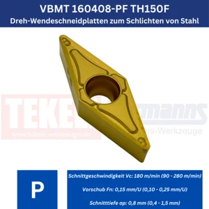 10 x VBMT 160408-PF TH150F ¡Para lijar acero (P15)! ¡NUEVO, con factura! - Imagen 1 de 4
