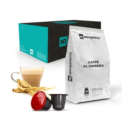 100 Cialde Capsule Caffè al Ginseng Compatibili Nespresso Neroristretto
