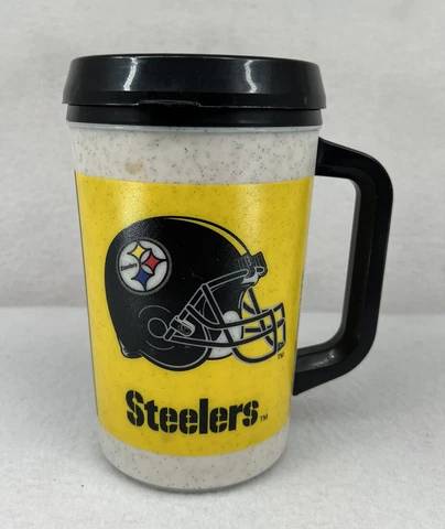 Vintage Pittsburgh Steelers NFL Aladdin Plastic Travel Mug - 20 oz Cover