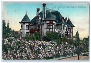 1907 California Residence In Wintertime Flowers Scene Salinas CA Posted Postcard