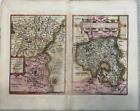 FULDA & WALDECK GERMANY 1594 ORTELIUS UNUSUAL ANTIQUE COPPER ENGRAVED MAP