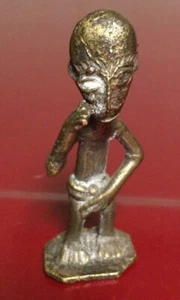 Small Miniature African Bronze Statue Tribal Bronze Statue 2 In - Picture 1 of 5