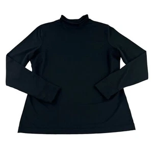 Nike Golf Pullover Shirt Girls Large 12-14 Black Mock Neck FitDry Long Sleeve - Picture 1 of 5