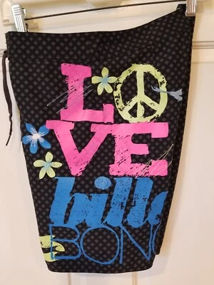Billabong Board Shorts Jr Sz 0 Love Peace - Image 1 of 4