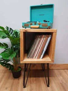 Industrial Vinyl Record Player Storage Stand Hairpin Legs - Media Unit - Picture 1 of 6