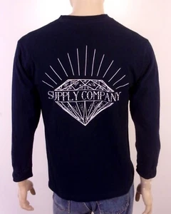 EUC Diamond Supply Co. Navy T-Shirt Long Sleeve Spell Out Logo SZ M - Picture 1 of 6