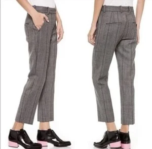 3.1 Phillip Lim Pants 2 Gray Wool Glen Plaid Pencil Trouser Slacks Women’s - Picture 1 of 11